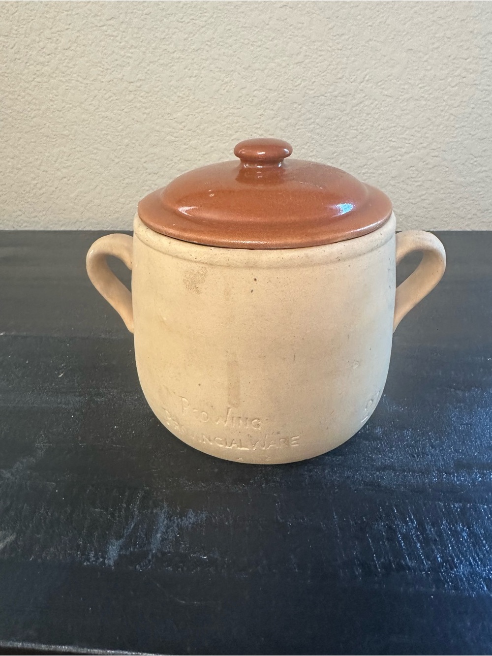 Vintage Red Wing “Provincial Ware” Bean Pot from the 1940s or 1950s